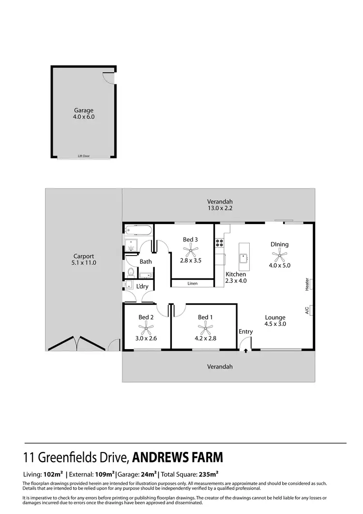 Floorplan of Homely other listing, 11 Greenfields Drive, Andrews Farm SA 5114