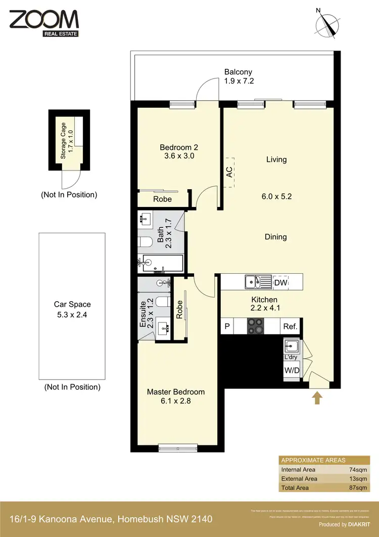 Floorplan of Homely apartment listing, 16/1-9 Kanoona Avenue, Homebush NSW 2140