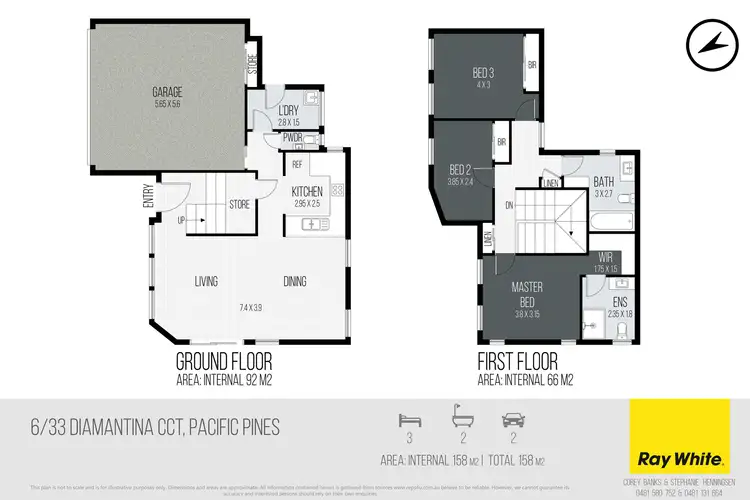 Floorplan of Homely townhouse listing, 6/33 Diamantina Circuit, Pacific Pines QLD 4211