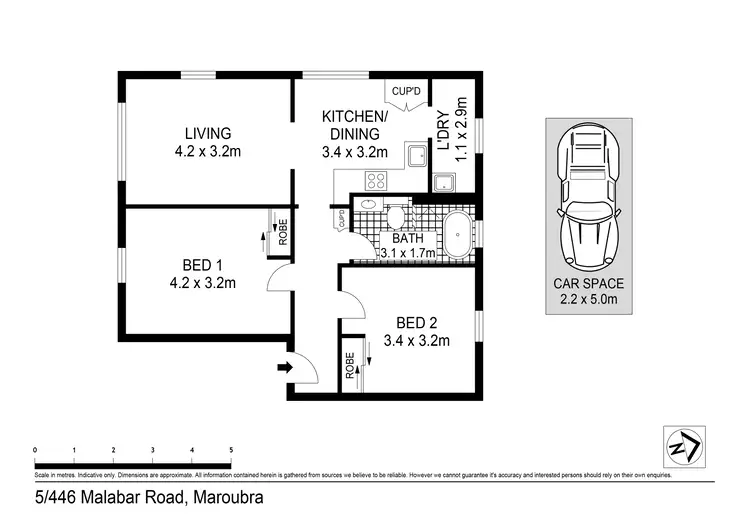 Floorplan of Homely apartment listing, 5/446 Malabar Road, Maroubra NSW 2035