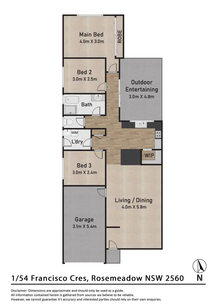Floorplan of Homely house listing, 1/54 Francisco Crescent, Rosemeadow NSW 2560