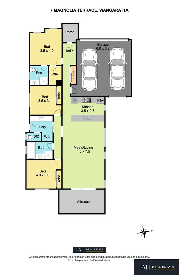 Floorplan of Homely house listing, 7 Magnolia Terrace, Wangaratta VIC 3677