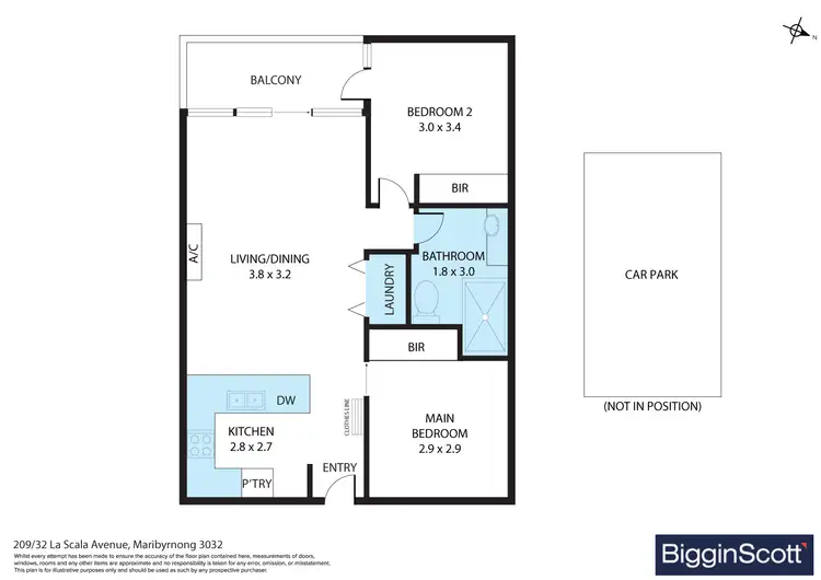 Floorplan of Homely apartment listing, 209/32 La Scala Avenue, Maribyrnong VIC 3032