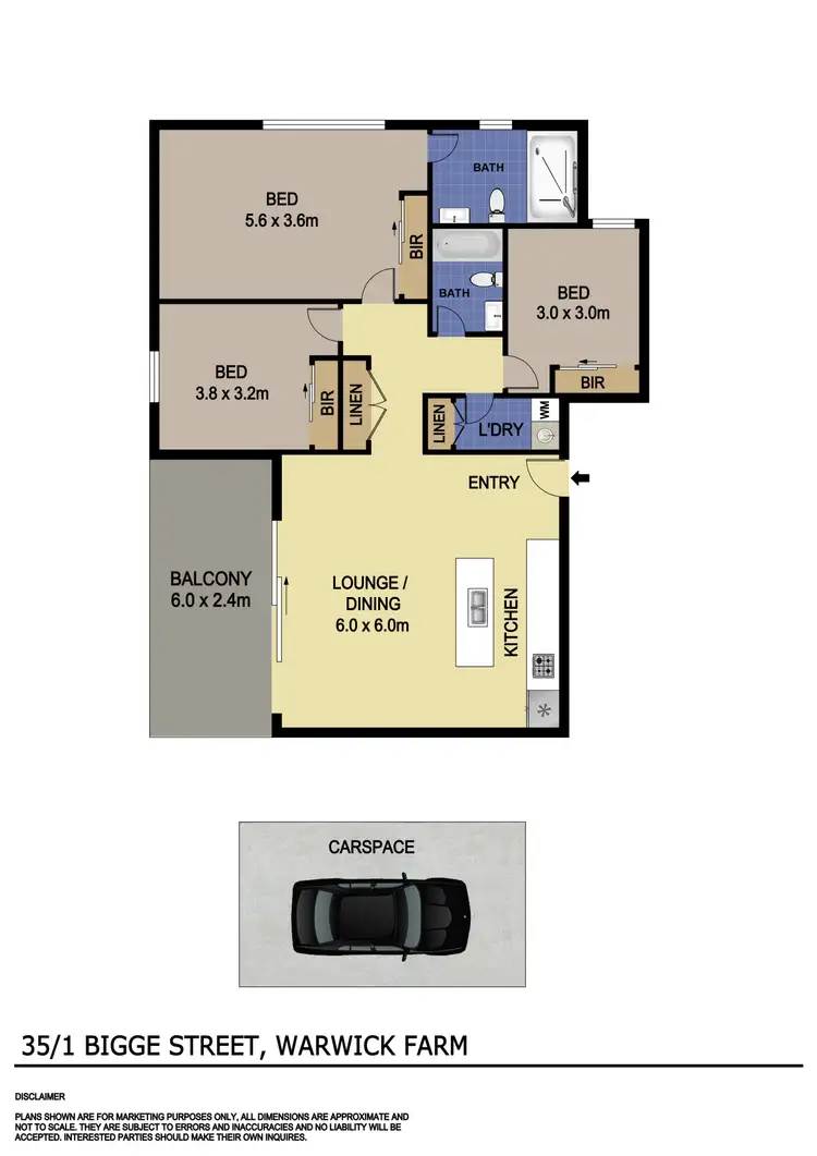 Floorplan of Homely unit listing, 35/1-3 Bigge Street, Warwick Farm NSW 2170
