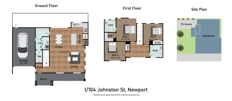 Floorplan of Homely townhouse listing, 1/104 Johnston Street, Newport VIC 3015