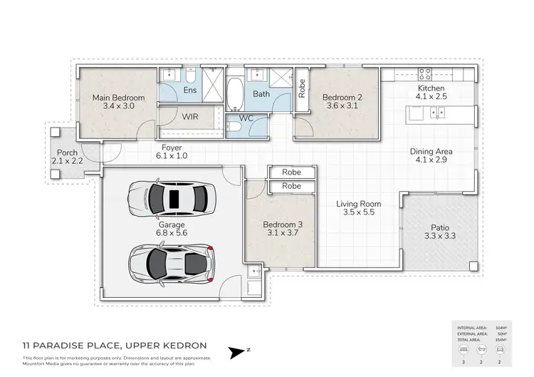 Floorplan of Homely house listing, 11 Paradise Place, Upper Kedron QLD 4055