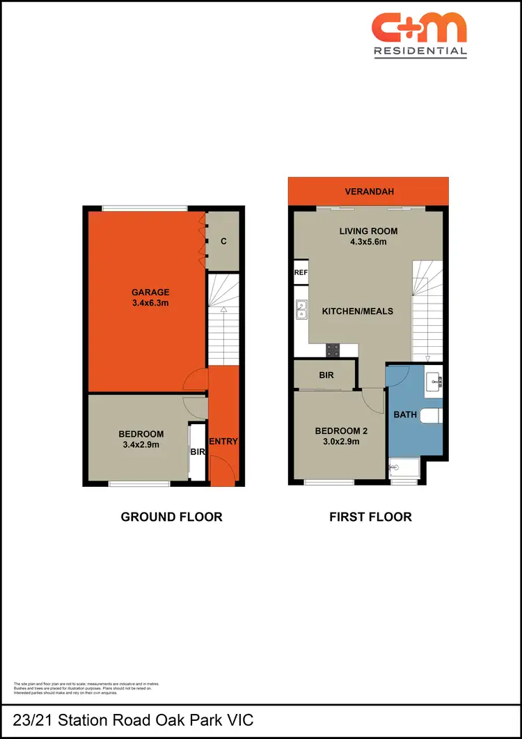 Floorplan of Homely townhouse listing, 23/21 Station Road, Oak Park VIC 3046