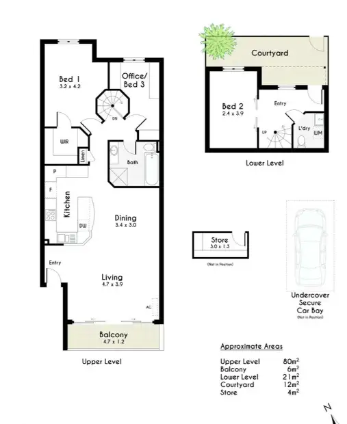 Floorplan of Homely townhouse listing, 3/1A Rockingham Road, Hamilton Hill WA 6163