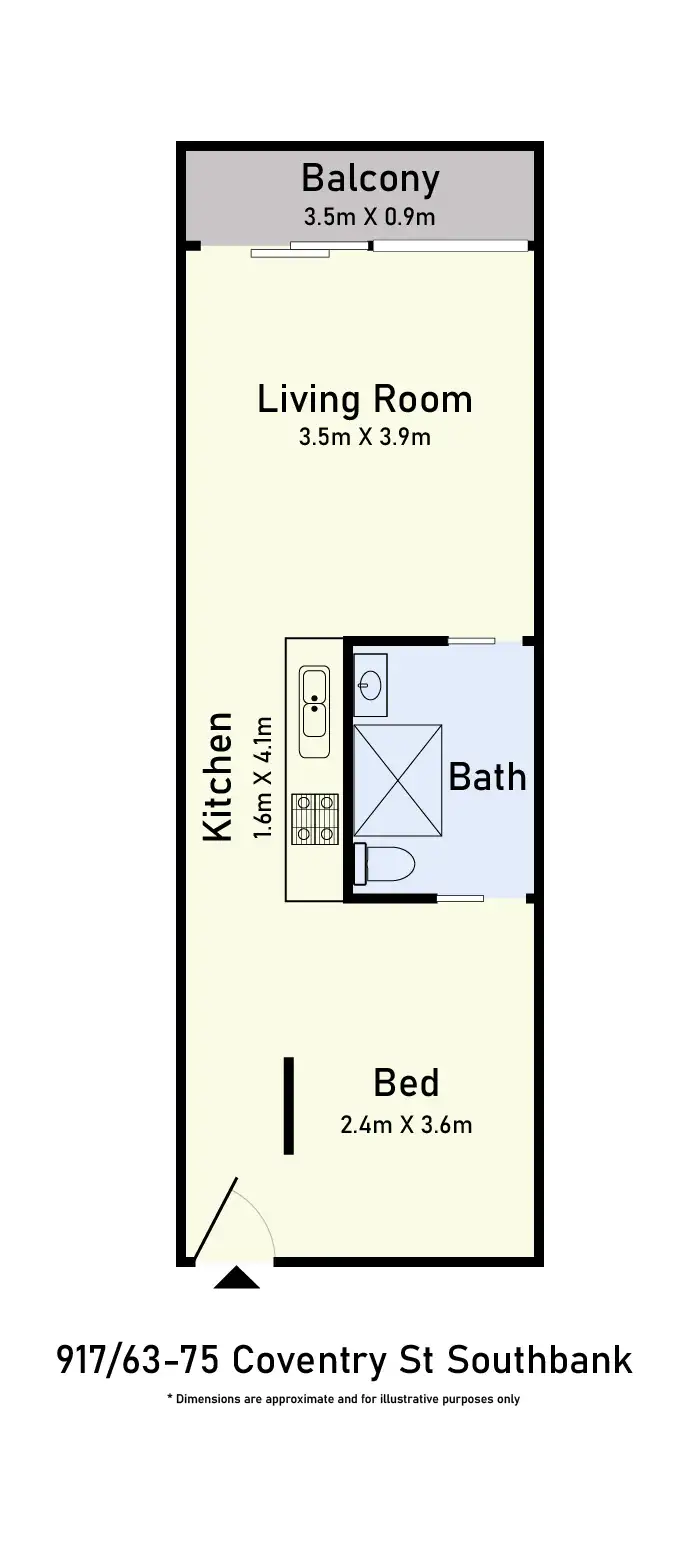 Floorplan of Homely apartment listing, 917/63-75 Coventry Street, Southbank VIC 3006