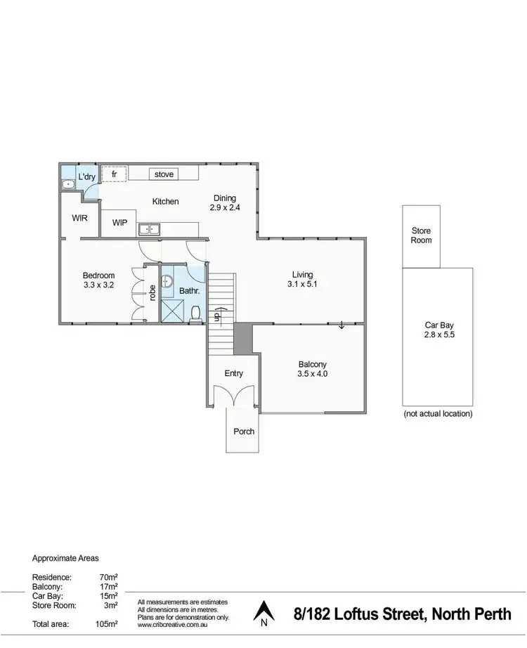 Floorplan of Homely apartment listing, 8/182 Loftus Street, North Perth WA 6006