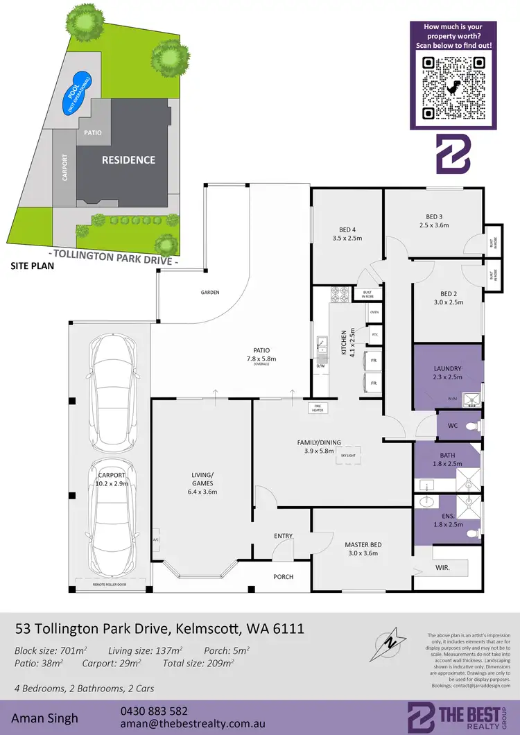 Floorplan of Homely house listing, 53 Tollington Park Road, Kelmscott WA 6111