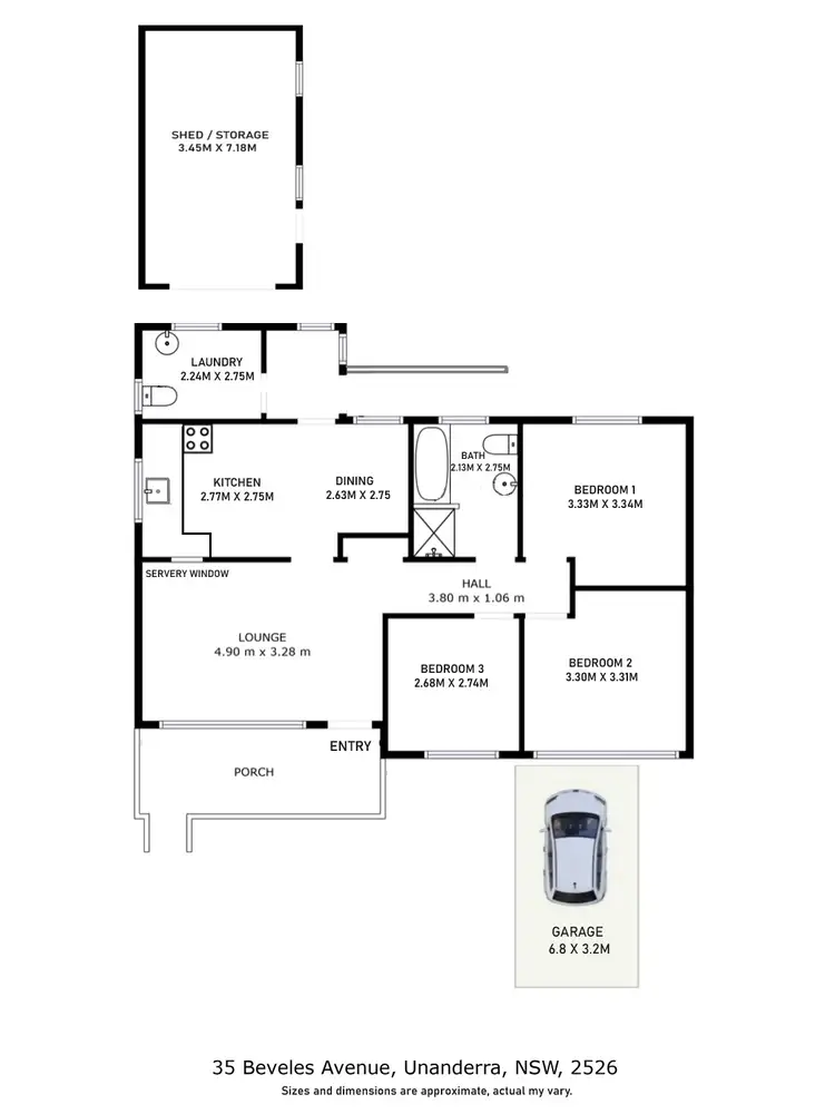 Floorplan of Homely house listing, 35 Beveles Avenue, Unanderra NSW 2526