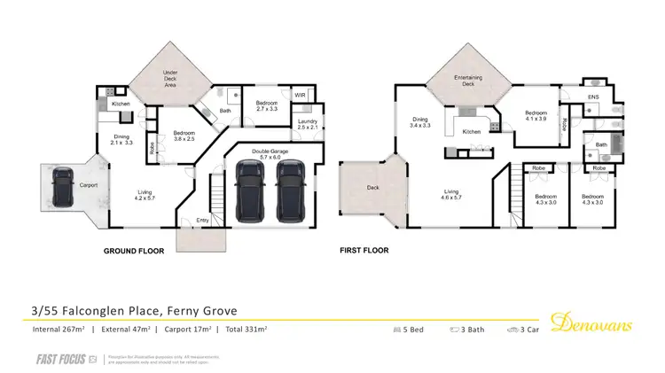 Floorplan of Homely house listing, 3/55 Falconglen Place, Ferny Grove QLD 4055