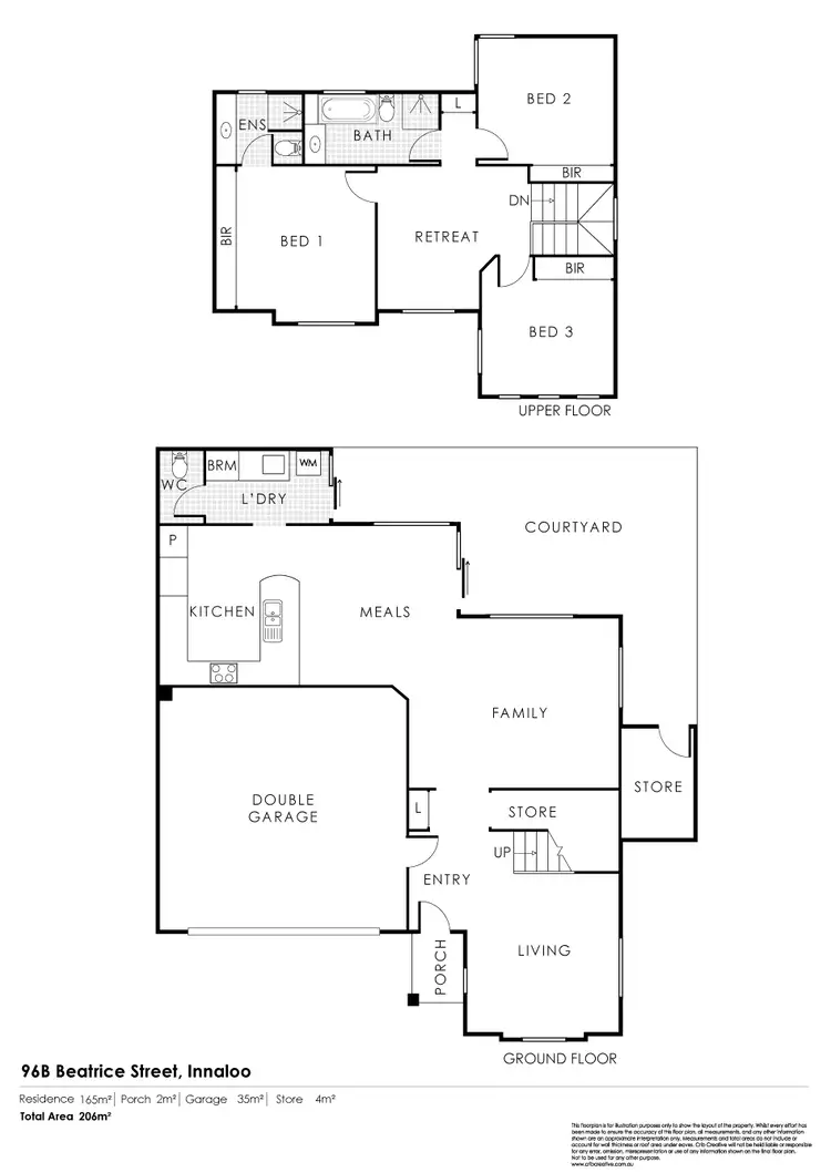 Floorplan of Homely townhouse listing, 96B Beatrice Street, Innaloo WA 6018