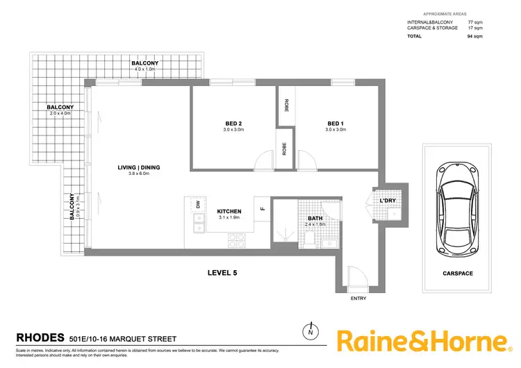 Floorplan of Homely apartment listing, 501E/10-16 Marquet Street, Rhodes NSW 2138