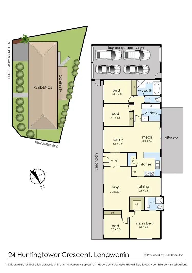 Floorplan of Homely house listing, 24 Huntingtower Crescent, Langwarrin VIC 3910