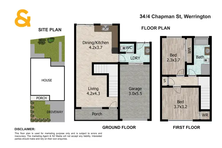 Floorplan of Homely townhouse listing, 34/4-12 Chapman Street, Werrington NSW 2747