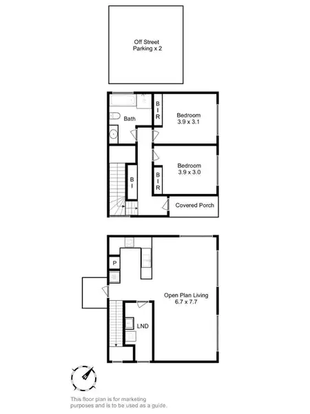 Floorplan of Homely townhouse listing, 13/163-171 Branscombe Road, Claremont TAS 7011