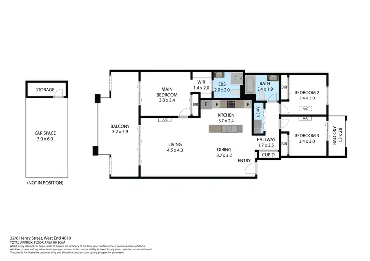 Floorplan of Homely unit listing, 32/6-24 Henry Street, West End QLD 4810