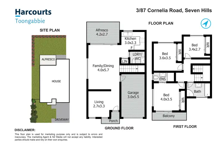 Floorplan of Homely townhouse listing, 3/87 Cornelia Road, Toongabbie NSW 2146
