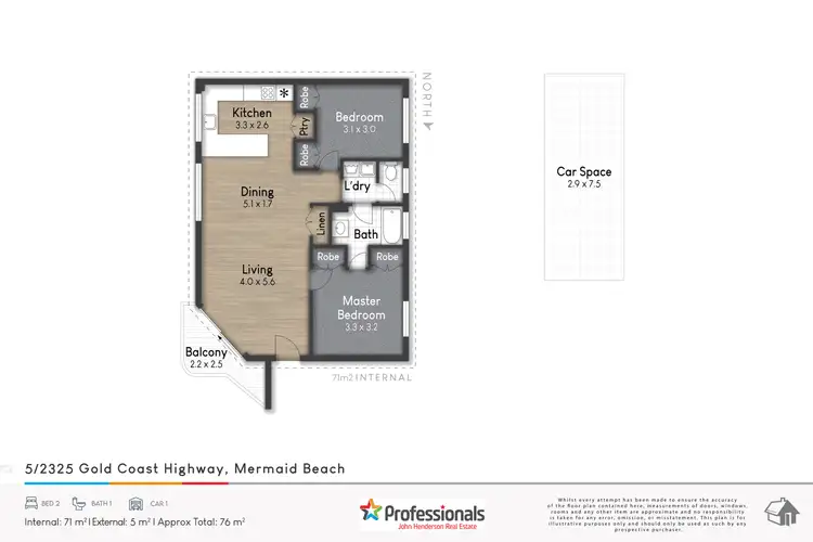Floorplan of Homely unit listing, 5/2325 Gold Coast Highway, Mermaid Beach QLD 4218