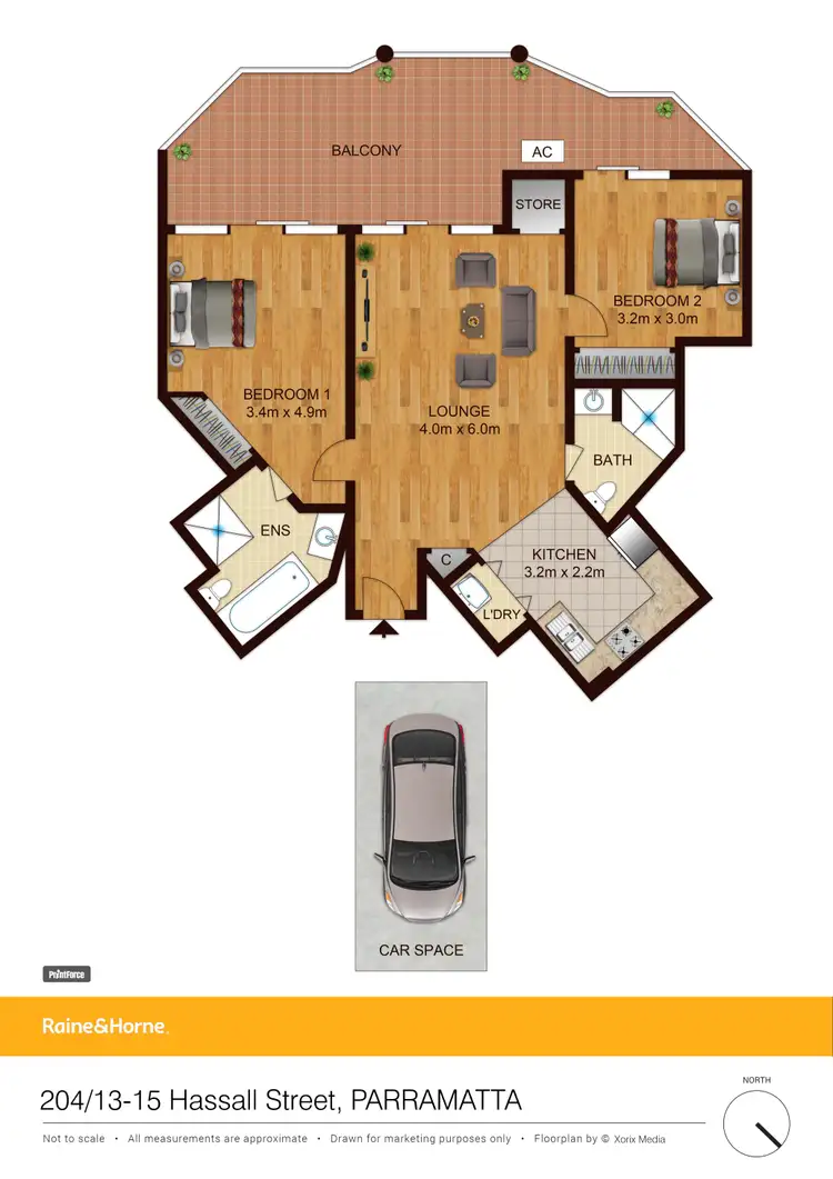 Floorplan of Homely apartment listing, 204/13-15 Hassall Street, Parramatta NSW 2150