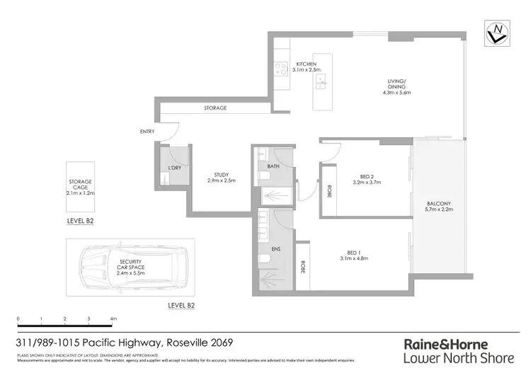 Floorplan of Homely apartment listing, 311/989-1015 Pacific Highway, Roseville NSW 2069
