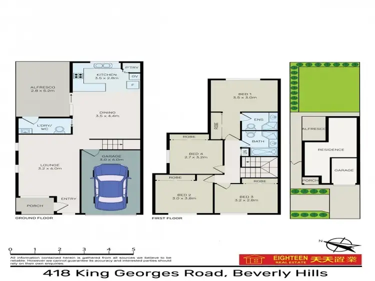 Floorplan of Homely semi-detached listing, 418 King Georges Road, Beverly Hills NSW 2209