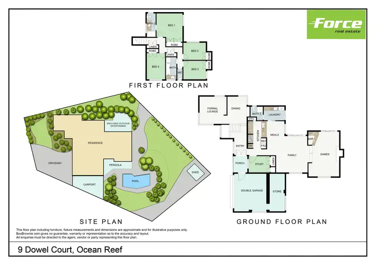 Floorplan of Homely house listing, 9 Dowel Court, Ocean Reef WA 6027