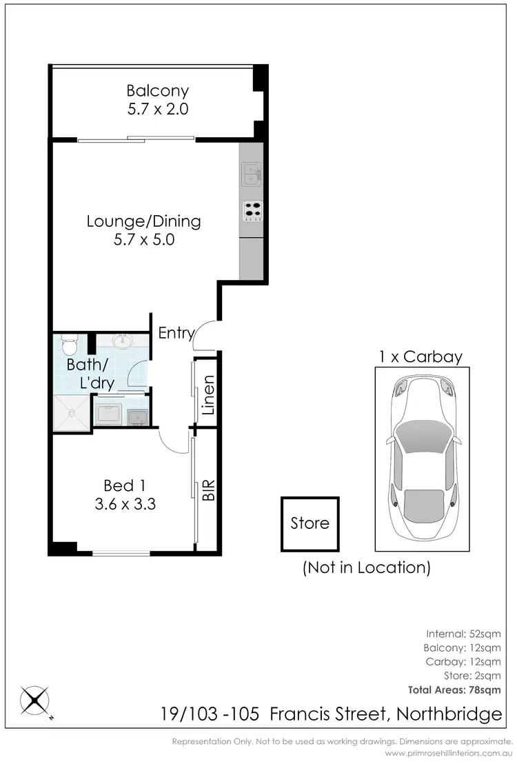 Floorplan of Homely apartment listing, 19/103-105 Francis Street, Northbridge WA 6003