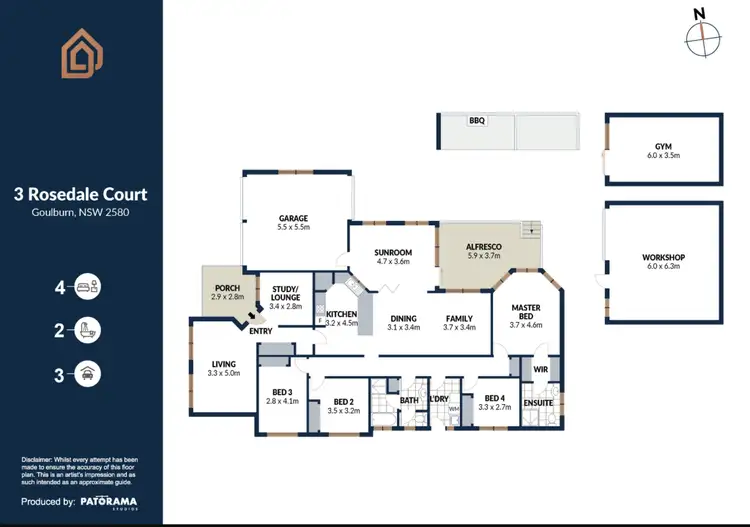 Floorplan of Homely house listing, 3 Rosedale Court, Goulburn NSW 2580