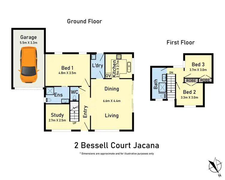 Floorplan of Homely townhouse listing, 2/2 Bessell Court, Jacana VIC 3047