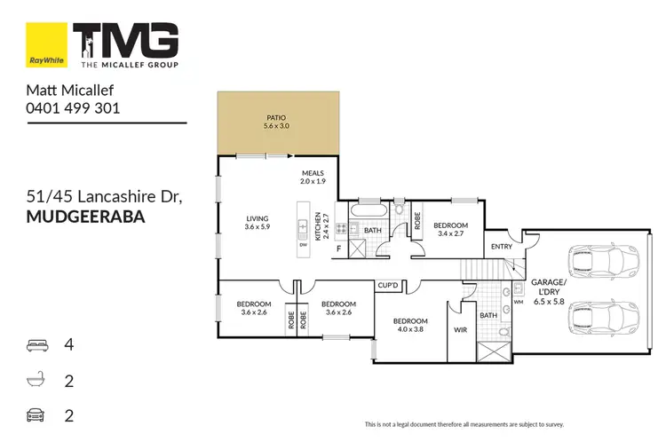 Floorplan of Homely house listing, 51/45 Lancashire Drive, Mudgeeraba QLD 4213