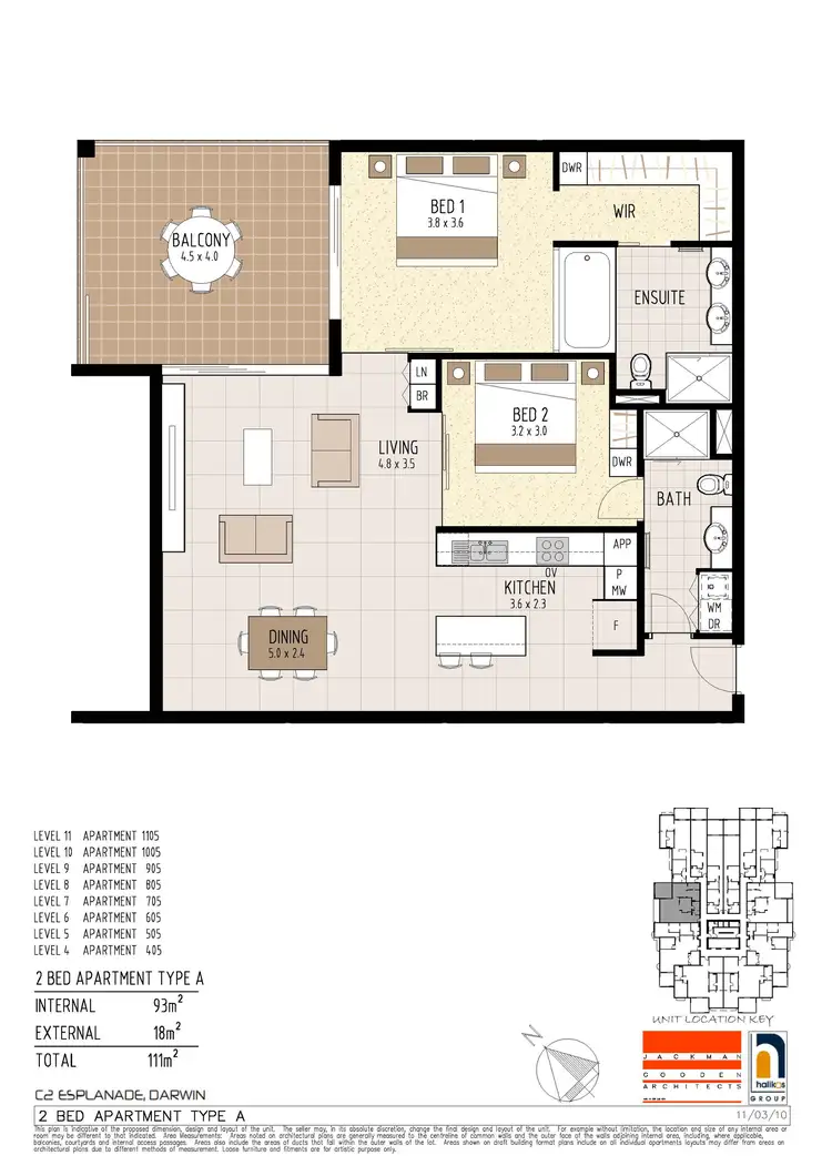Floorplan of Homely apartment listing, 705/102 Esplanade, Darwin City NT 800