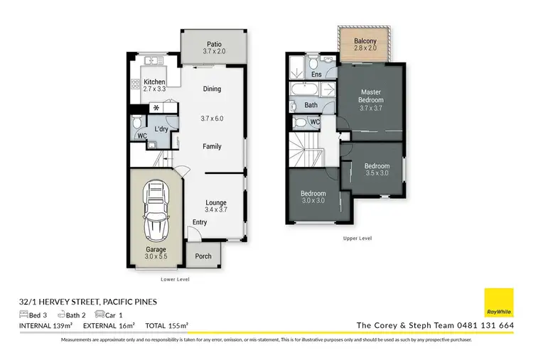 Floorplan of Homely townhouse listing, 32/1 Hervey Street, Pacific Pines QLD 4211