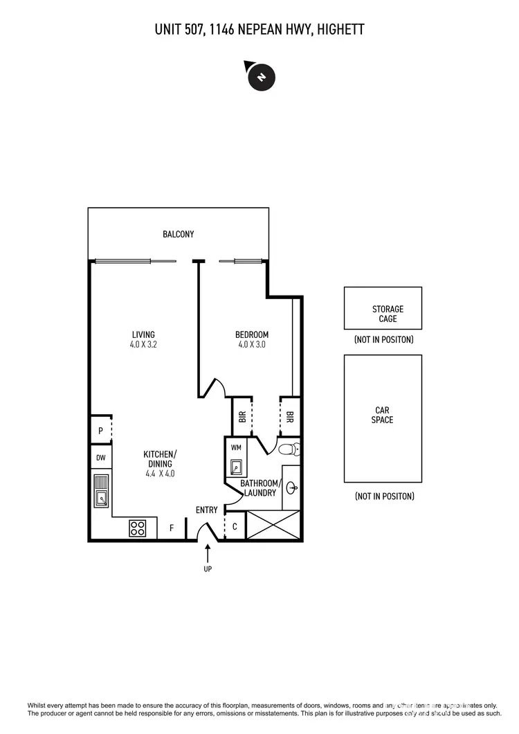 Floorplan of Homely apartment listing, 507/1146 Nepean Highway, Highett VIC 3190