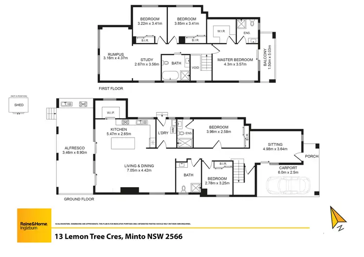 Floorplan of Homely house listing, 13 Lemon Tree Crescent, Minto NSW 2566