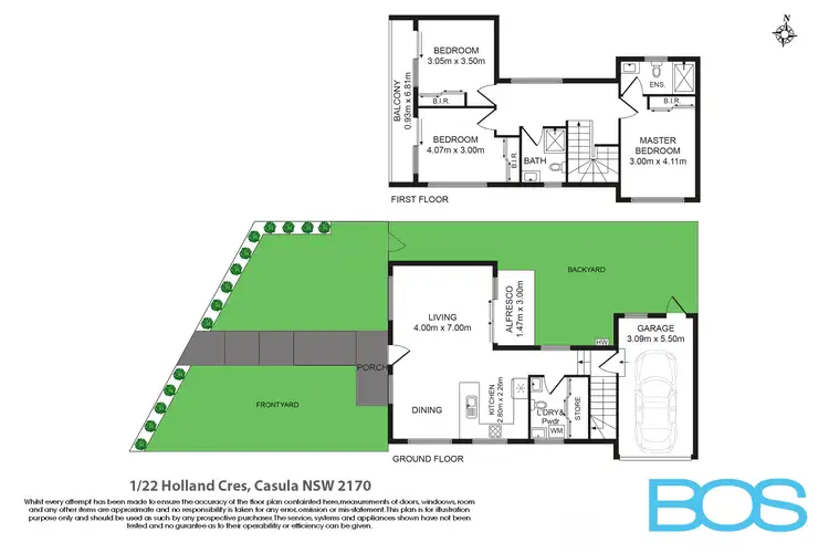 Floorplan of Homely townhouse listing, 1/22 Holland Crescent, Casula NSW 2170