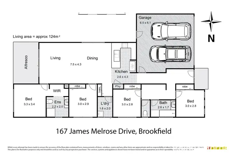Floorplan of Homely house listing, 167 James Melrose Drive, Brookfield VIC 3338