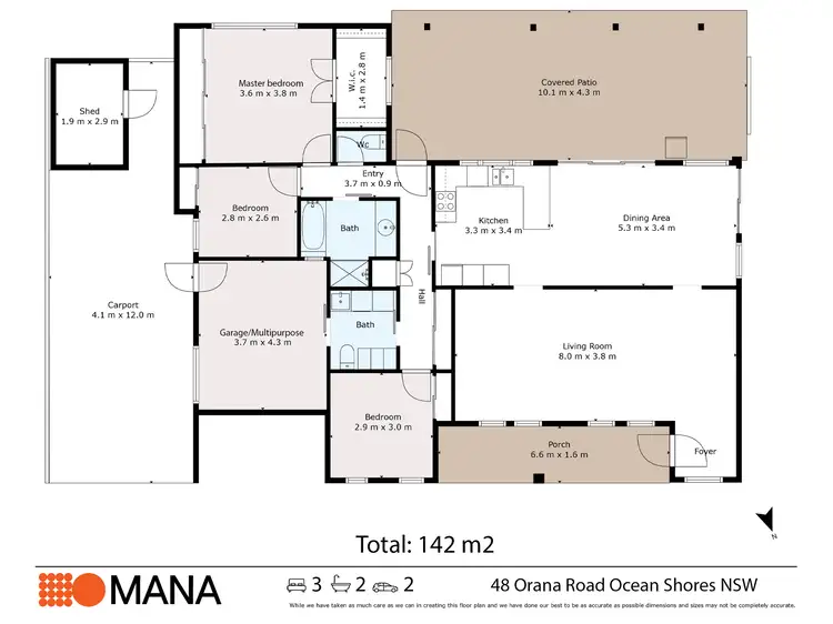 Floorplan of Homely house listing, 48 Orana Road, Ocean Shores NSW 2483