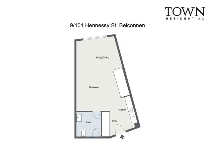 Floorplan of Homely studio listing, 9/101 Hennessy Street, Belconnen ACT 2617