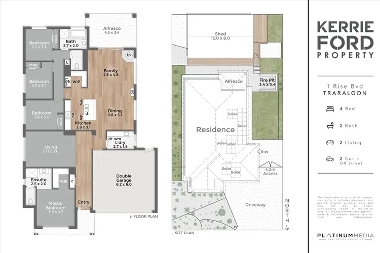 Floorplan of Homely house listing, 1 Rise Boulevard, Traralgon VIC 3844
