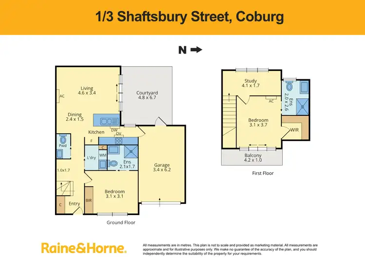 Floorplan of Homely townhouse listing, 1/3 Shaftsbury Street, Coburg VIC 3058