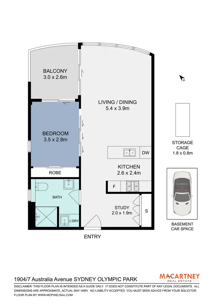 Floorplan of Homely apartment listing, 1904/7 Australia Avenue, Sydney Olympic Park NSW 2127
