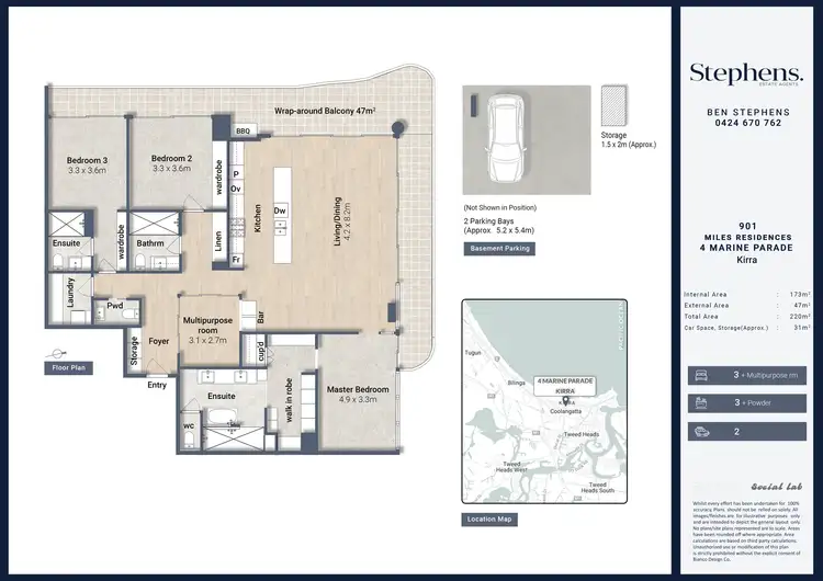Floorplan of Homely apartment listing, 901/4 Marine Parade, Kirra QLD 4225