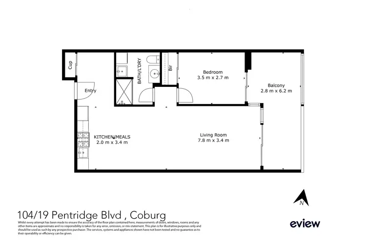 Floorplan of Homely unit listing, 104/19 Pentridge Boulevard, Coburg VIC 3058