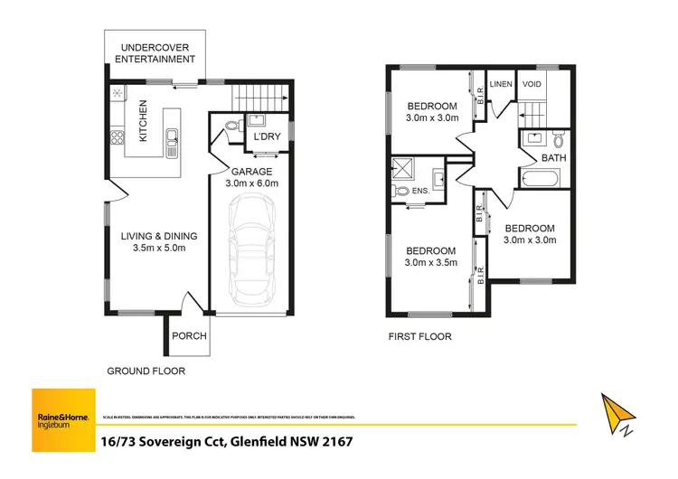 Floorplan of Homely townhouse listing, 16/73 Sovereign Circuit, Glenfield NSW 2167