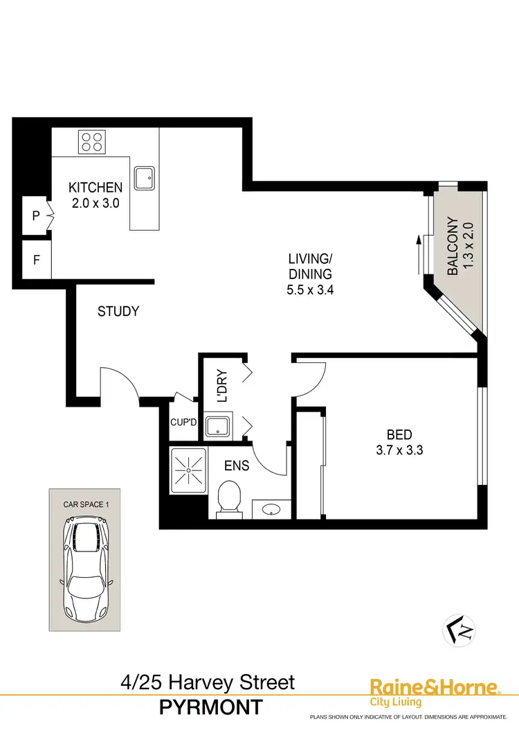 Floorplan of Homely apartment listing, 4/25 Harvey Street, Pyrmont NSW 2009