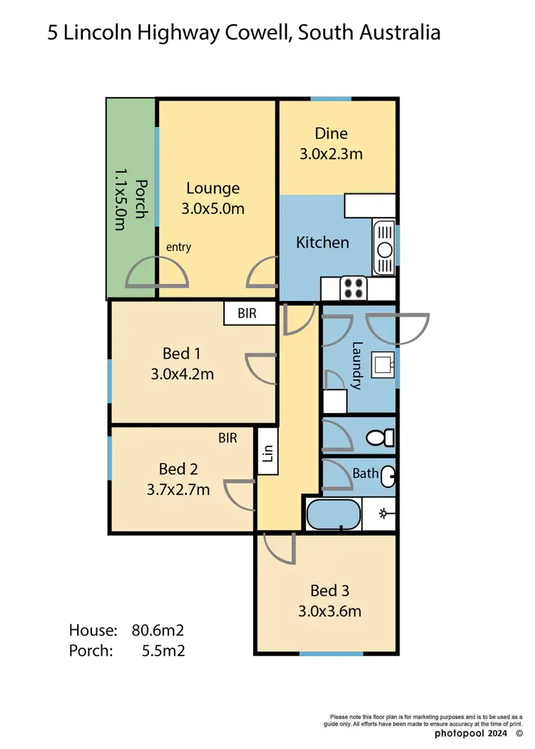Floorplan of Homely house listing, 5 Lincoln Highway, Cowell SA 5602