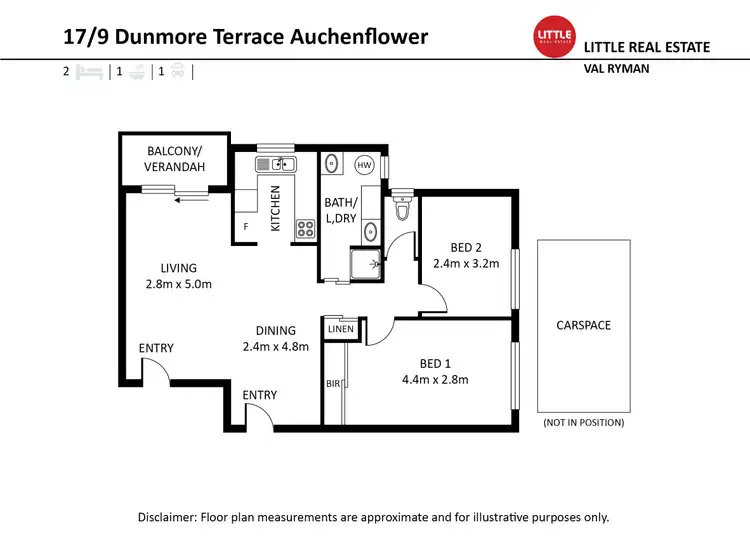 Floorplan of Homely apartment listing, 17/9 Dunmore Terrace, Auchenflower QLD 4066